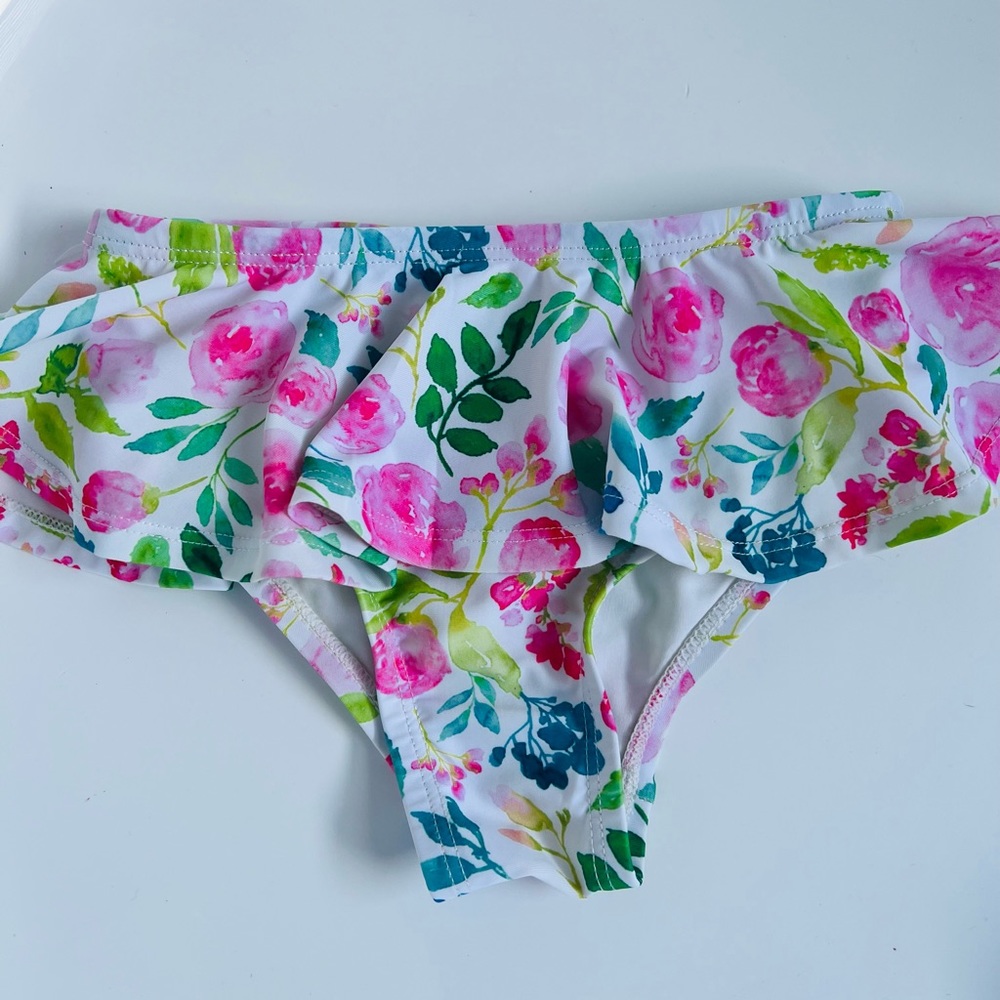 Sweet Honey Clothing Girl’s swimwear floral skirted bottom 5Y